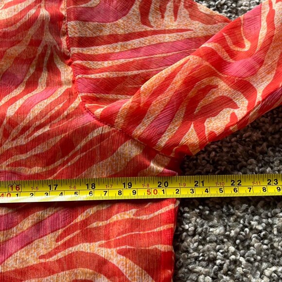 Vintage New Direction Orange Zebra Print Wmn SM Beaded Top Festival Boho Safari - Picture 5 of 8